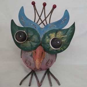 Handcrafted Steel Owl Statue Figurine Metal Art Home & Garden Patio Yard Decor